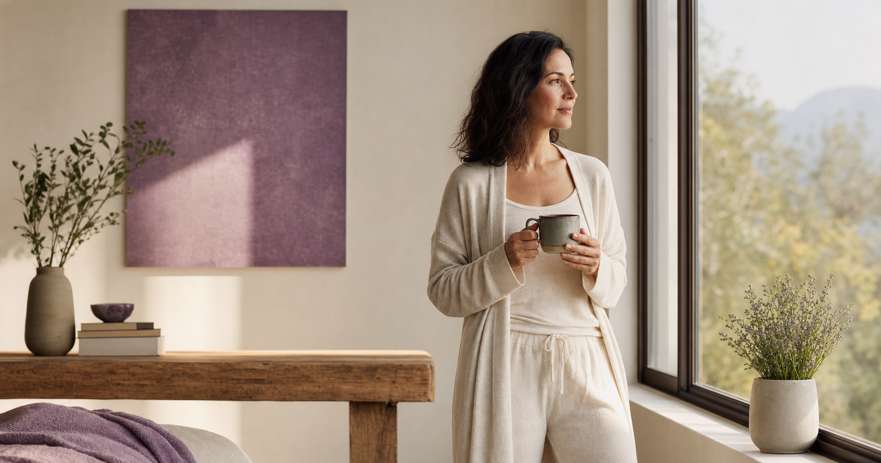 Warm morning wellness moment illustrating vitality and cellular energy support